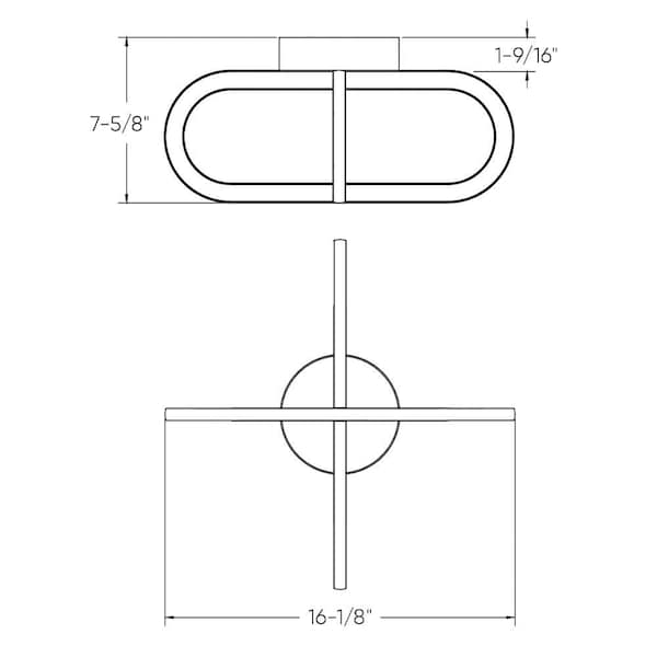 Arlo 16-Inch Flushmount Double Vertical Ring